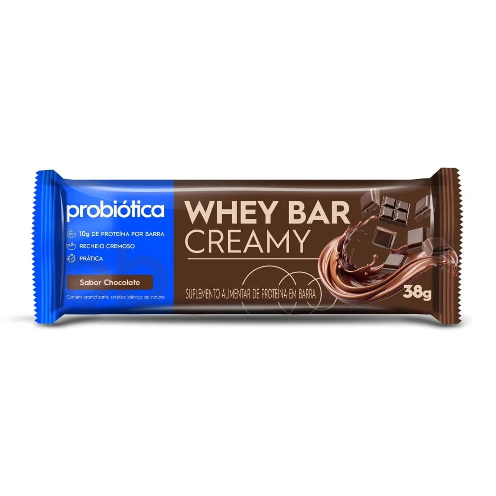 Barra Probiotica Whey Bar Creamy 38gr Chocolate